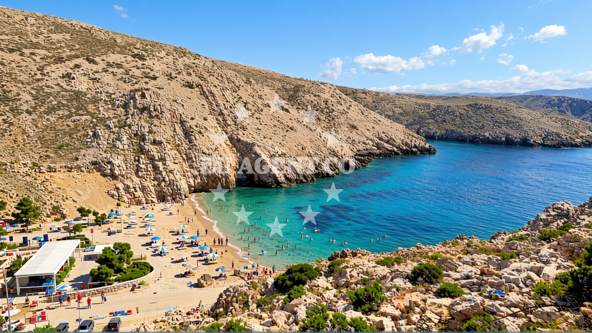 Shoreline and swimming area at Konjska beach in Ribarska 41, Baška