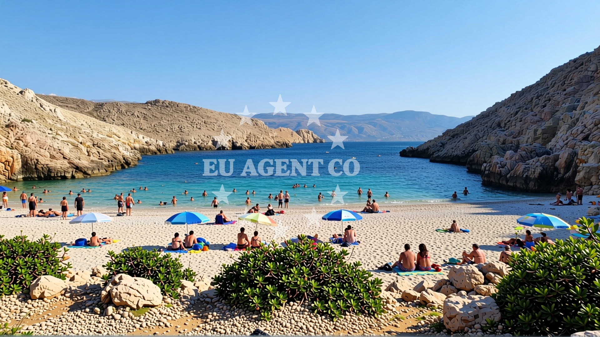 Sea and coastal view of Konjska beach in Ribarska 41, Baška
