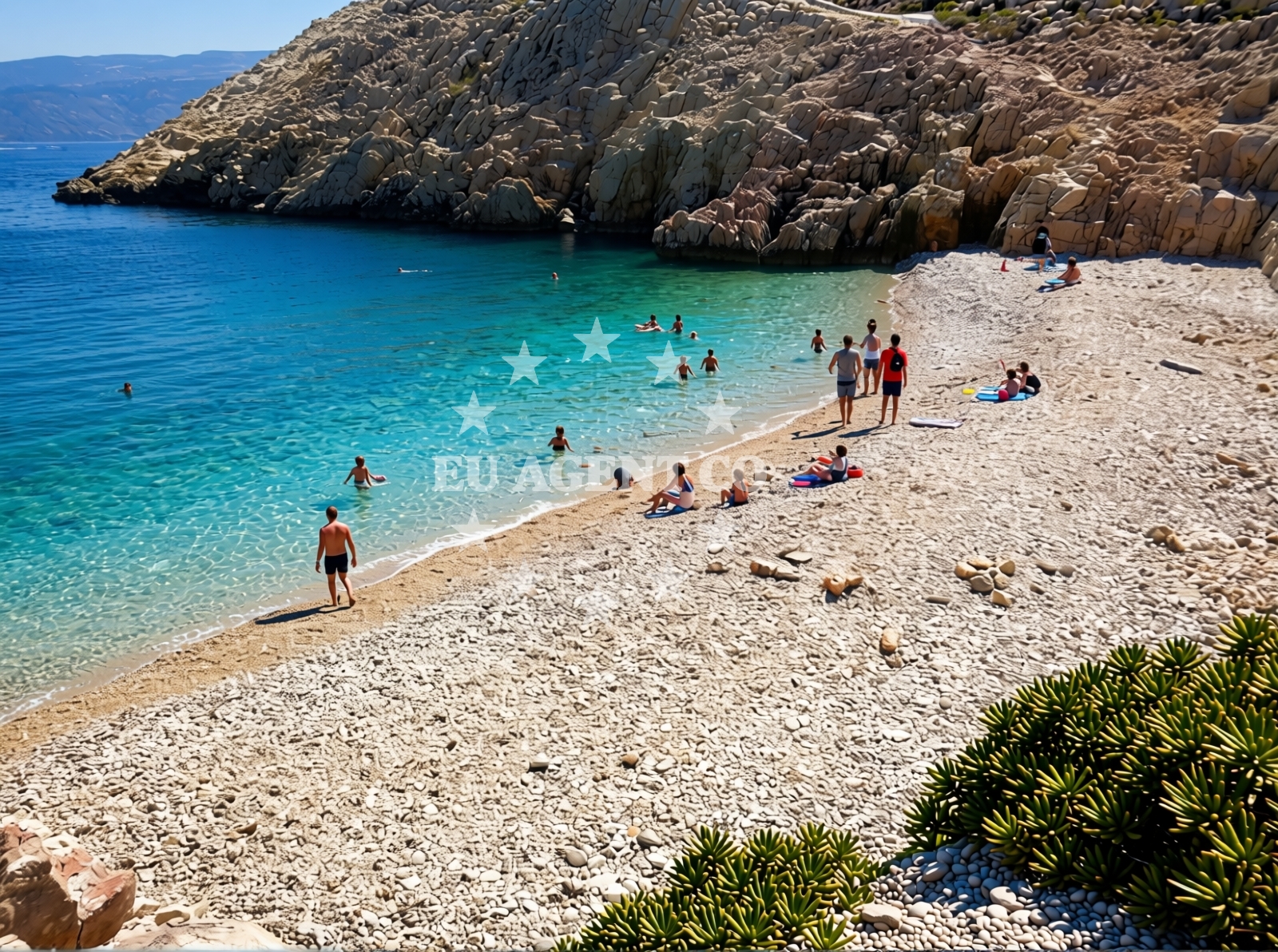 Beach facilities and surroundings at Konjska beach in Ribarska 41, Baška