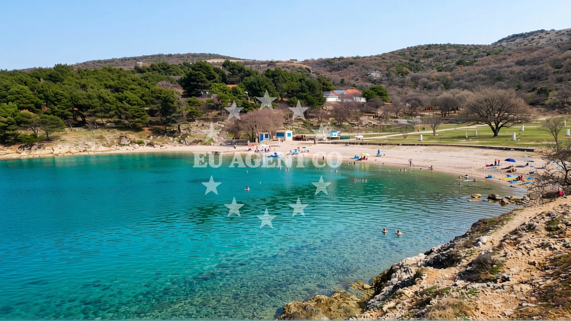 Shoreline and swimming area at Konobe beach