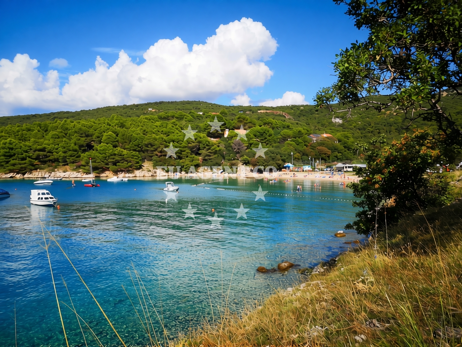 Beach facilities and surroundings at Konobe beach