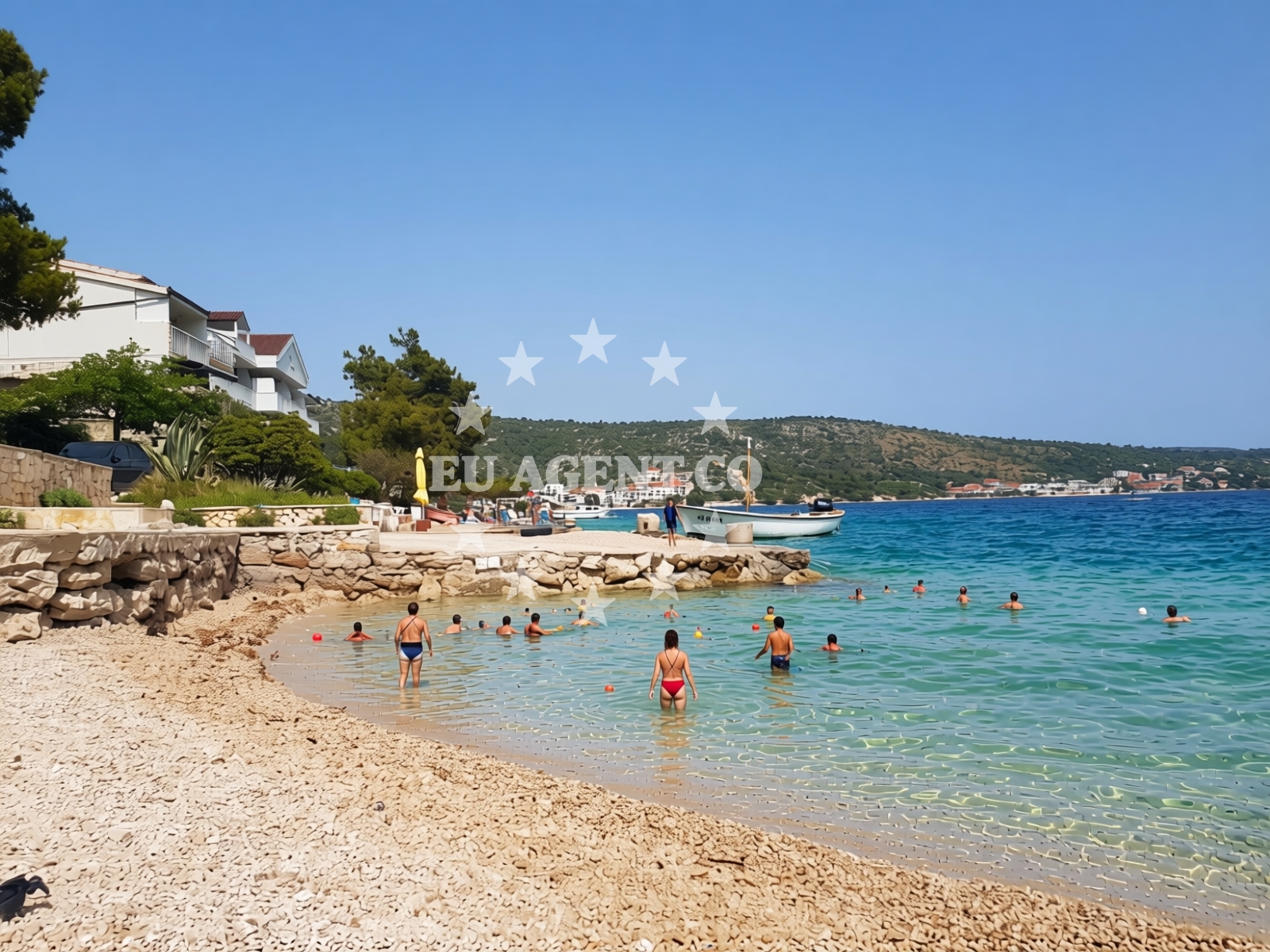 Beach facilities and surroundings at Kopara Beach in Trogirska 3, Rogoznica