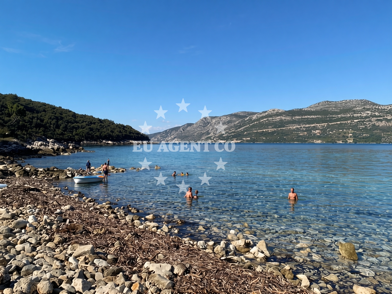 Overview of Korcula beach