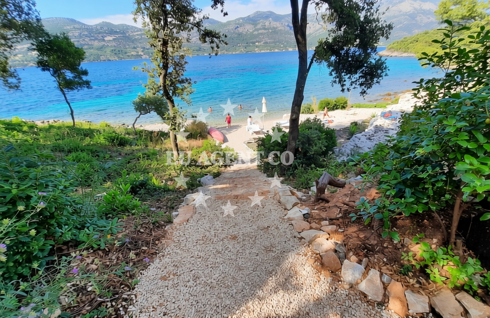 Sea and coastal view of Korcula beach