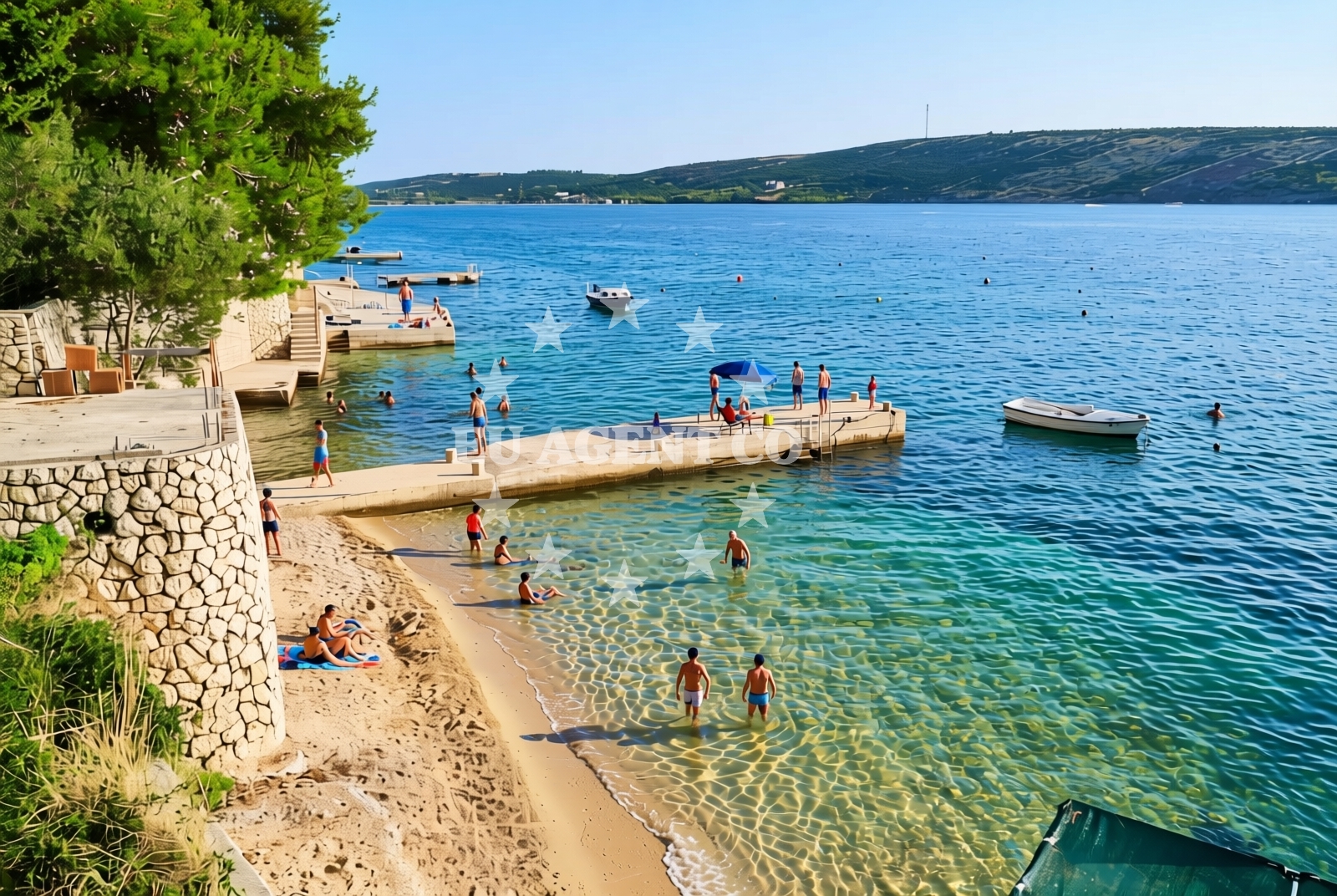 Overview of Korda, Stara Novalja (Pag) Beach in Korda