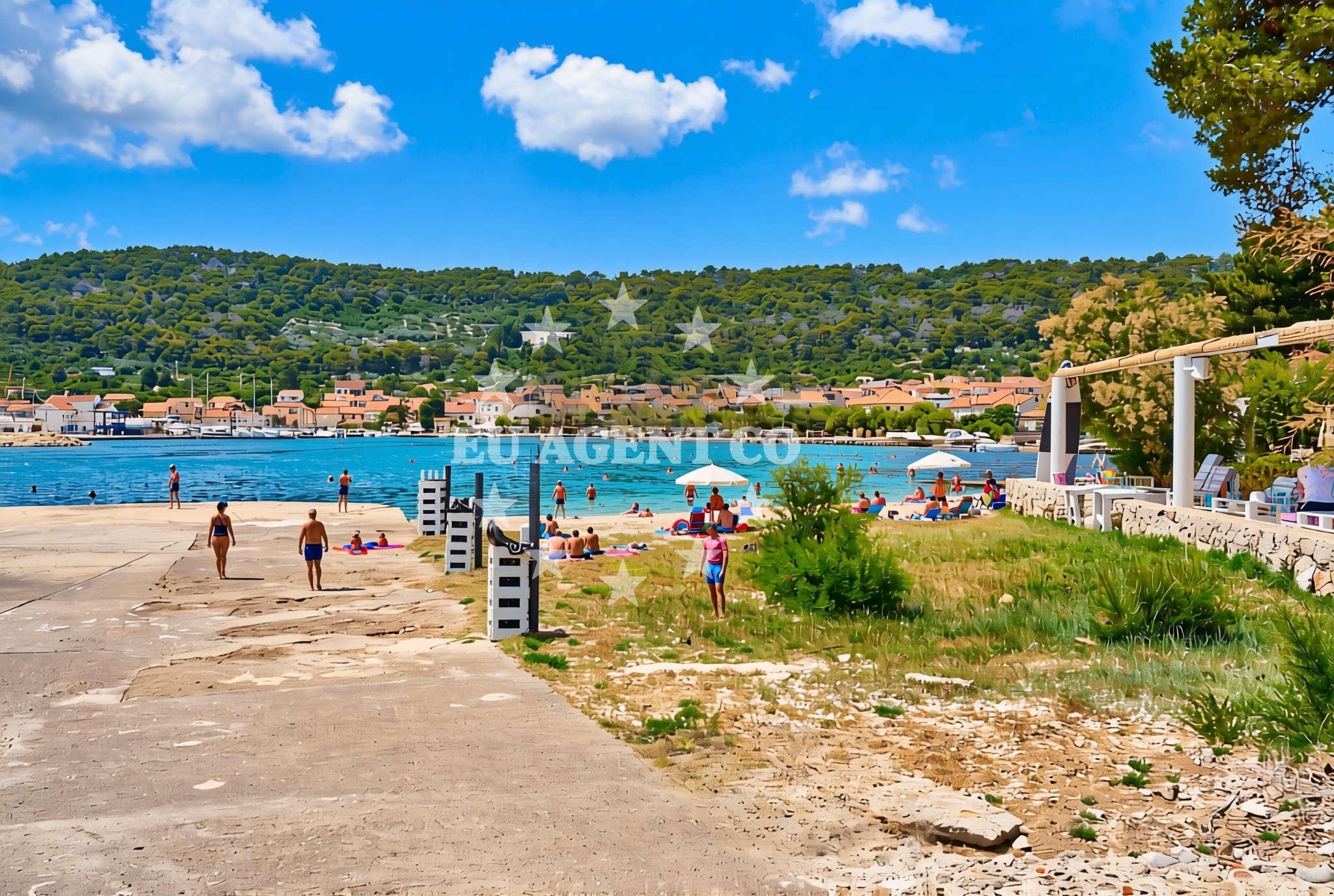 Sea and coastal view of Korinjak, Veli Iž (Iž) Beach in Korinjak
