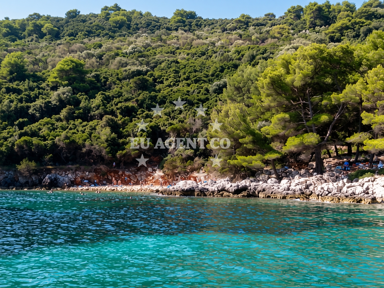 Shoreline and swimming area at Korita bay in Zaklopatica 17, Lastovo