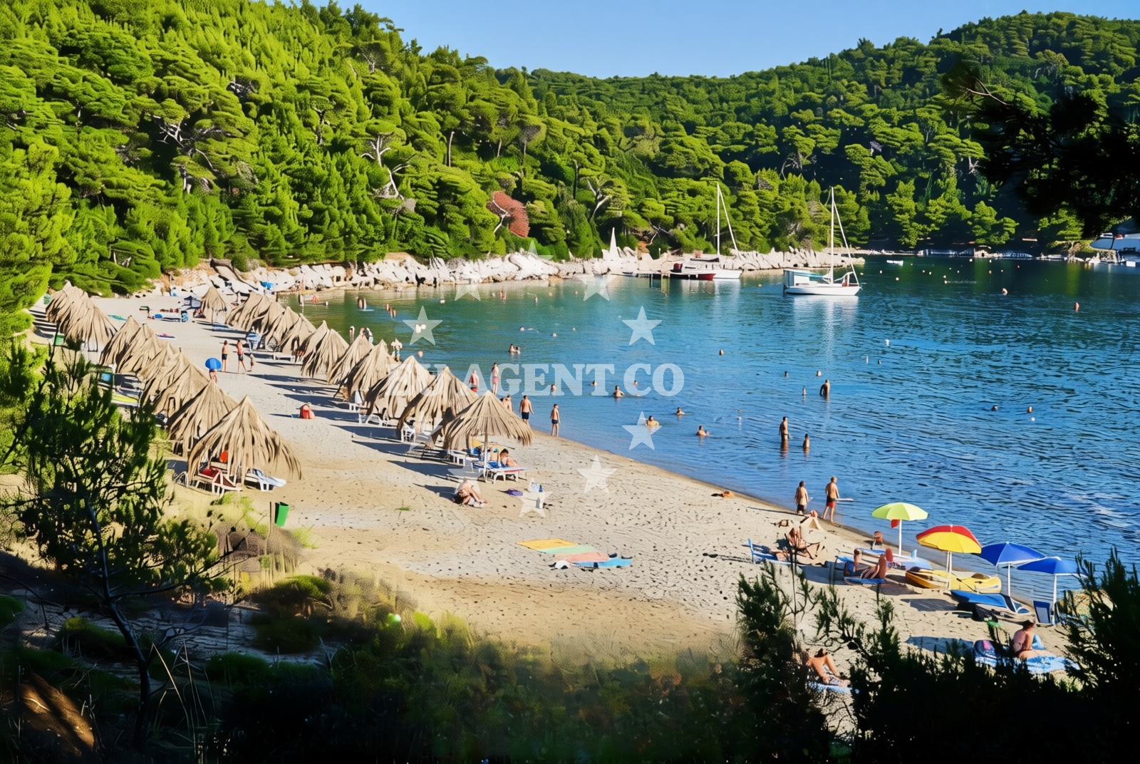 Shoreline and swimming area at Korita (Mljet): beaches and coves in Korita (Mljet)