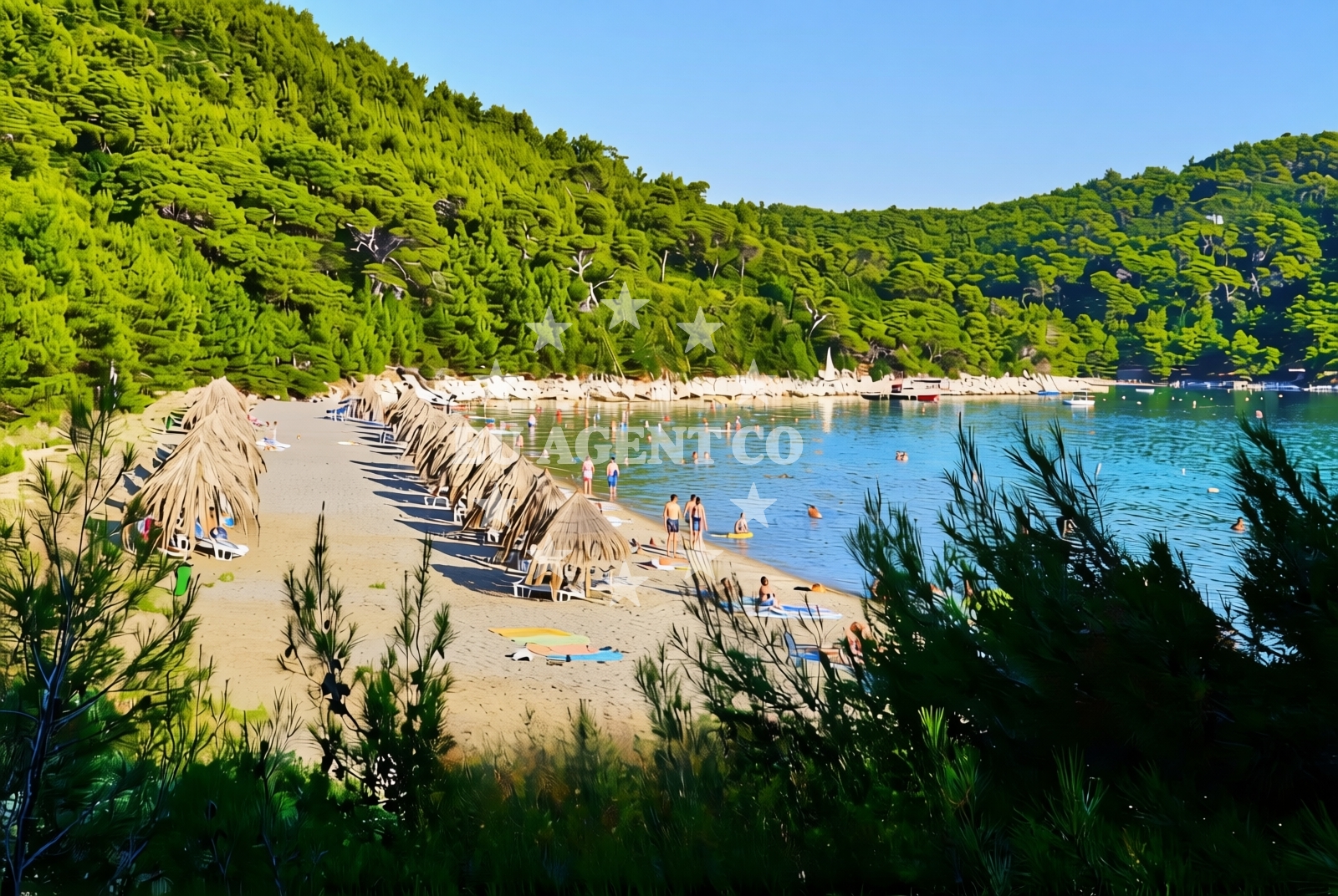 Beach facilities and surroundings at Korita (Mljet): beaches and coves in Korita (Mljet)