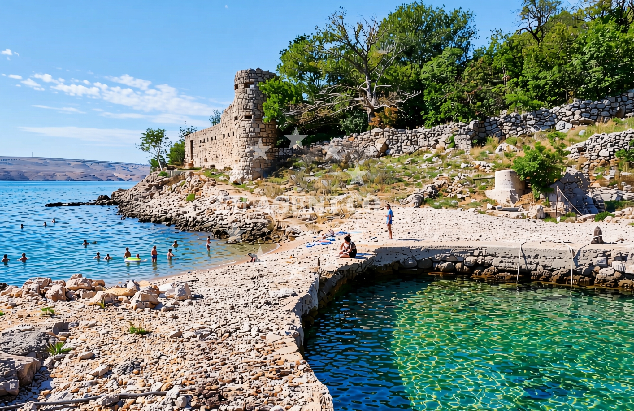Overview of Koromačina, Cesarica Beach in Koromačina