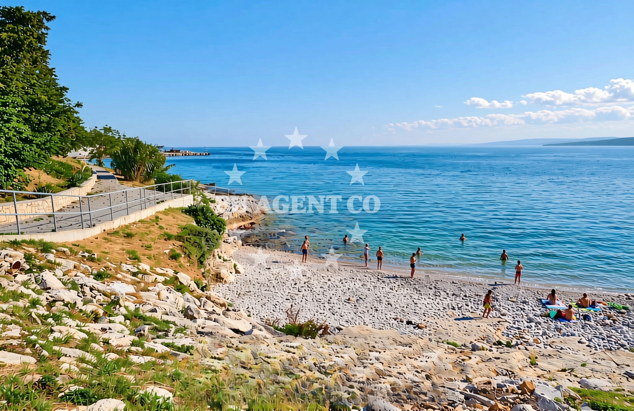 Sea and coastal view of Koromačno istok, Koromačno Beach in Koromačno istok