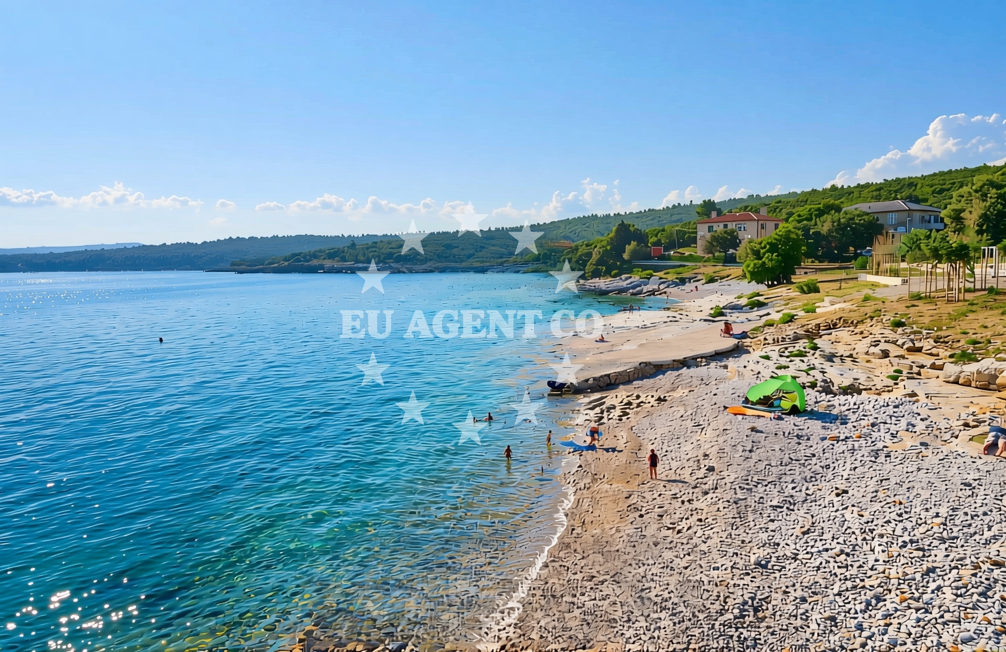 Beach facilities and surroundings at Koromačno istok, Koromačno Beach in Koromačno istok