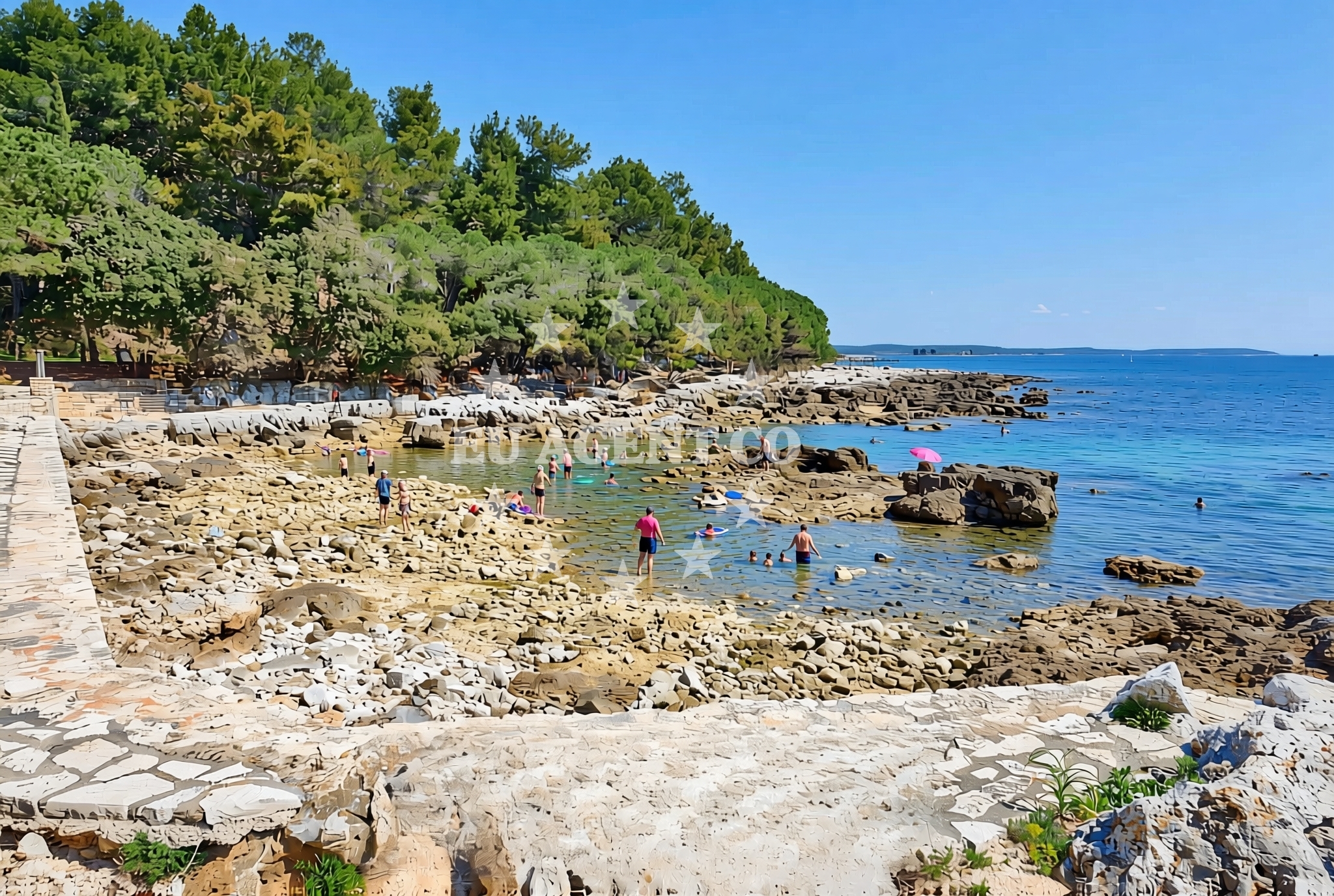 Overview of Koronsun, Rovinj Beach in Koronsun