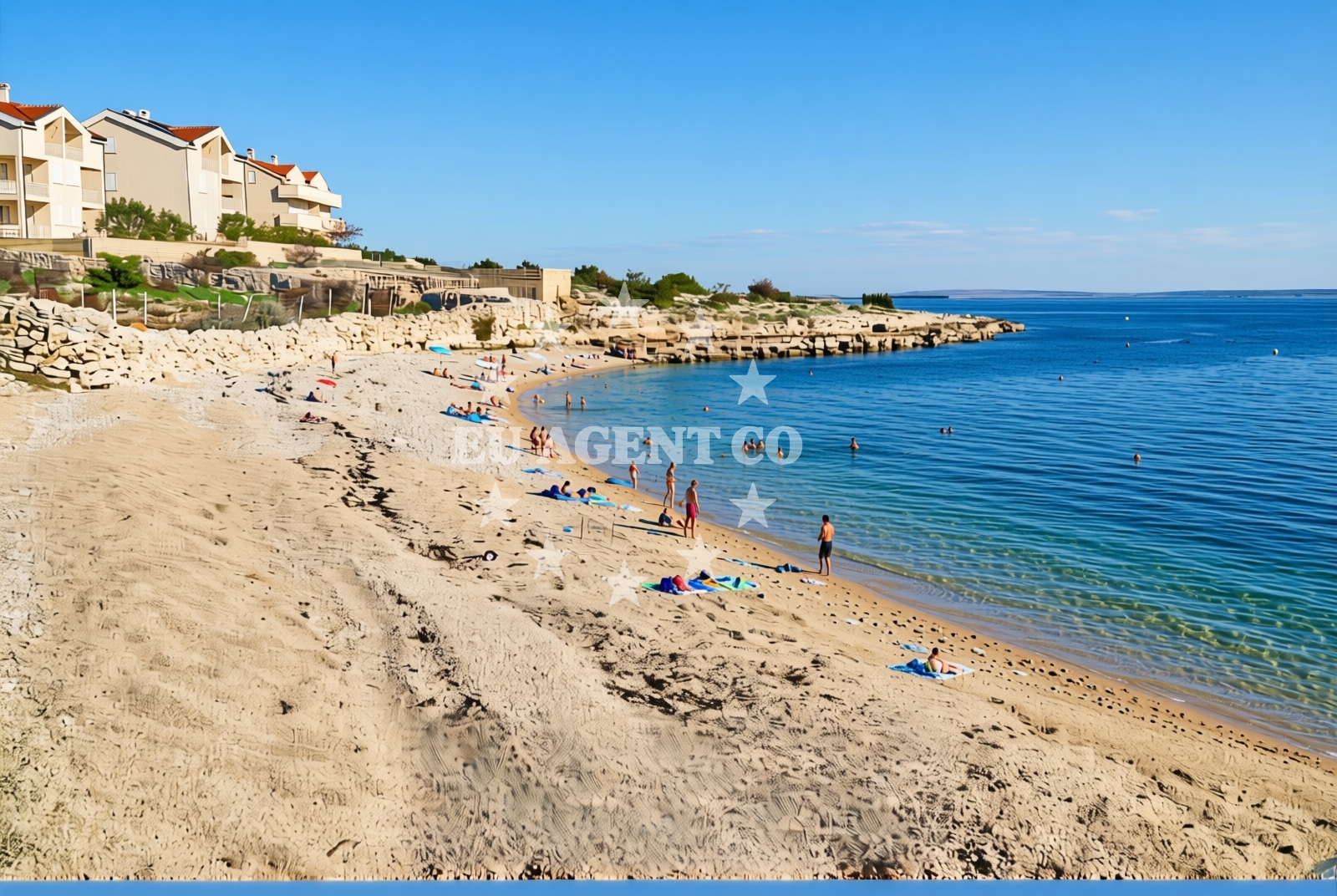 Sea and coastal view of Košljun istok, Košljun (Pag) Beach in Košljun istok