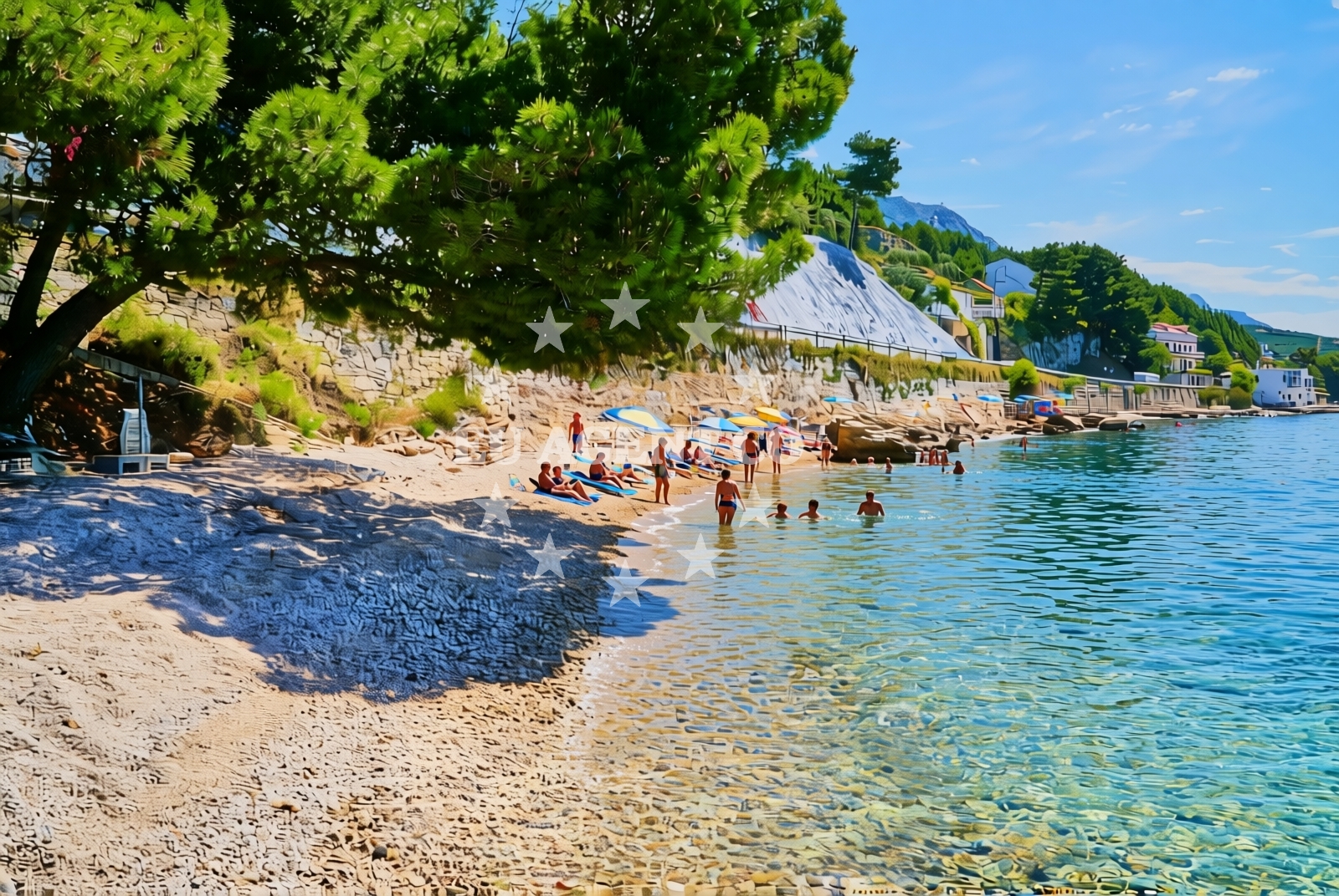 Beach facilities and surroundings at Kosovac, Jesenice Beach in Kosovac