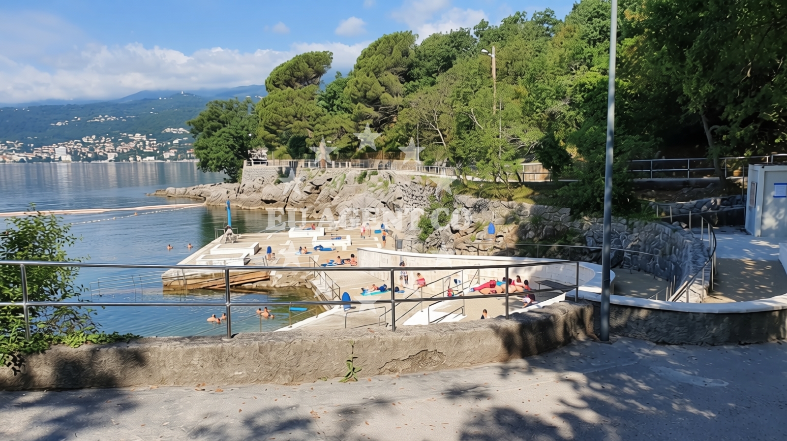 Shoreline and swimming area at Kostanj beach in Tenčićevo 19, Rijeka