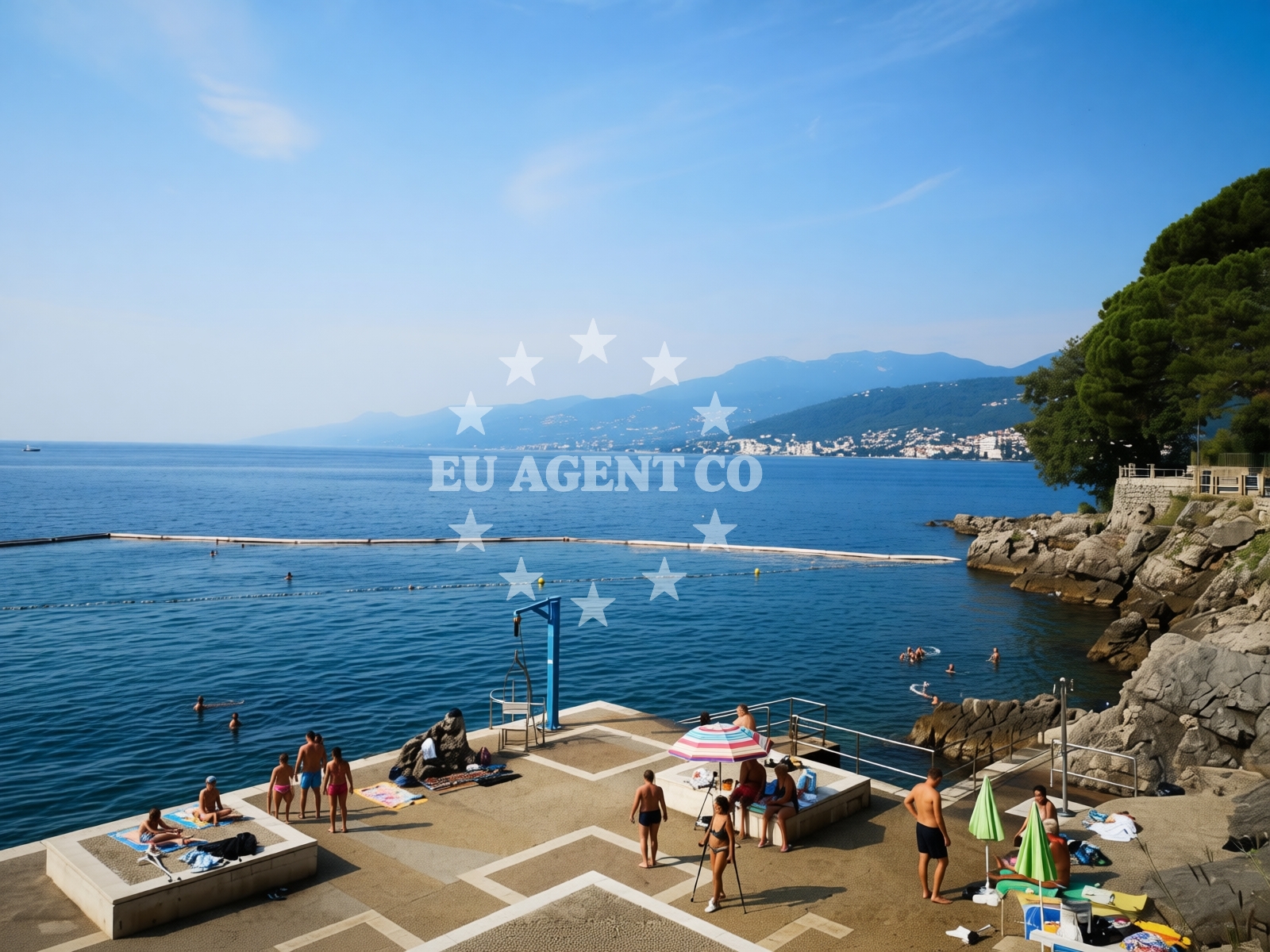 Sea and coastal view of Kostanj beach in Tenčićevo 19, Rijeka