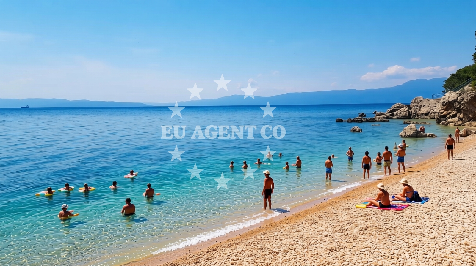 Additional view of Kostrena beach in Ulica Šojska, Kostrena