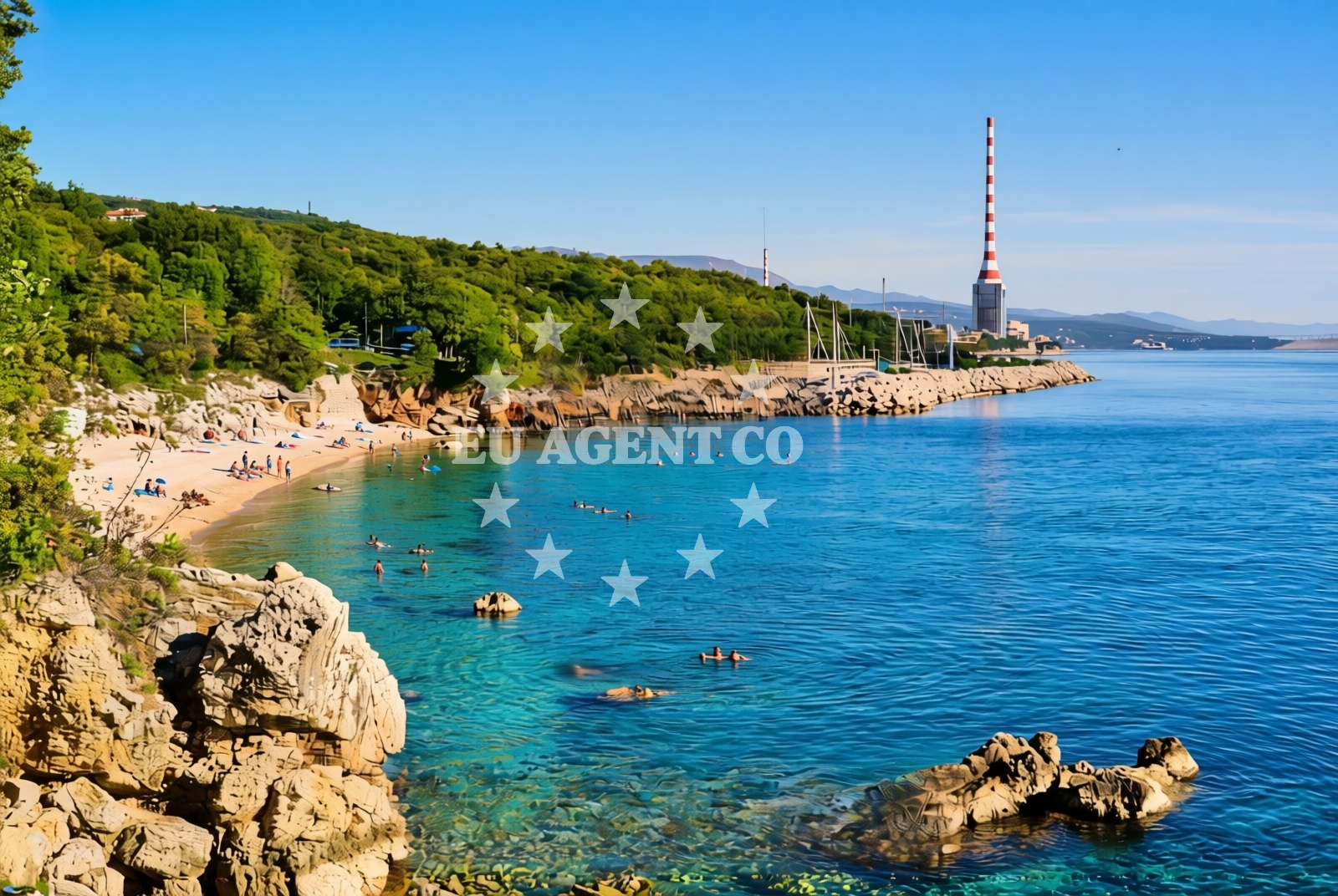 Additional view of Kostrena beach in Ulica Šojska, Kostrena