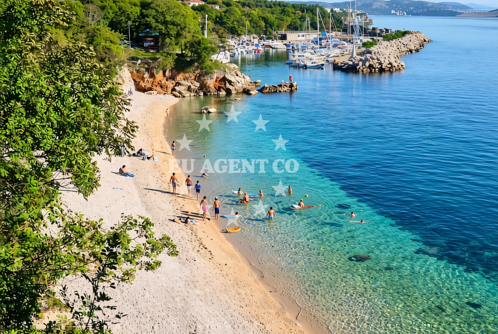 Additional view of Kostrena beach in Ulica Šojska, Kostrena