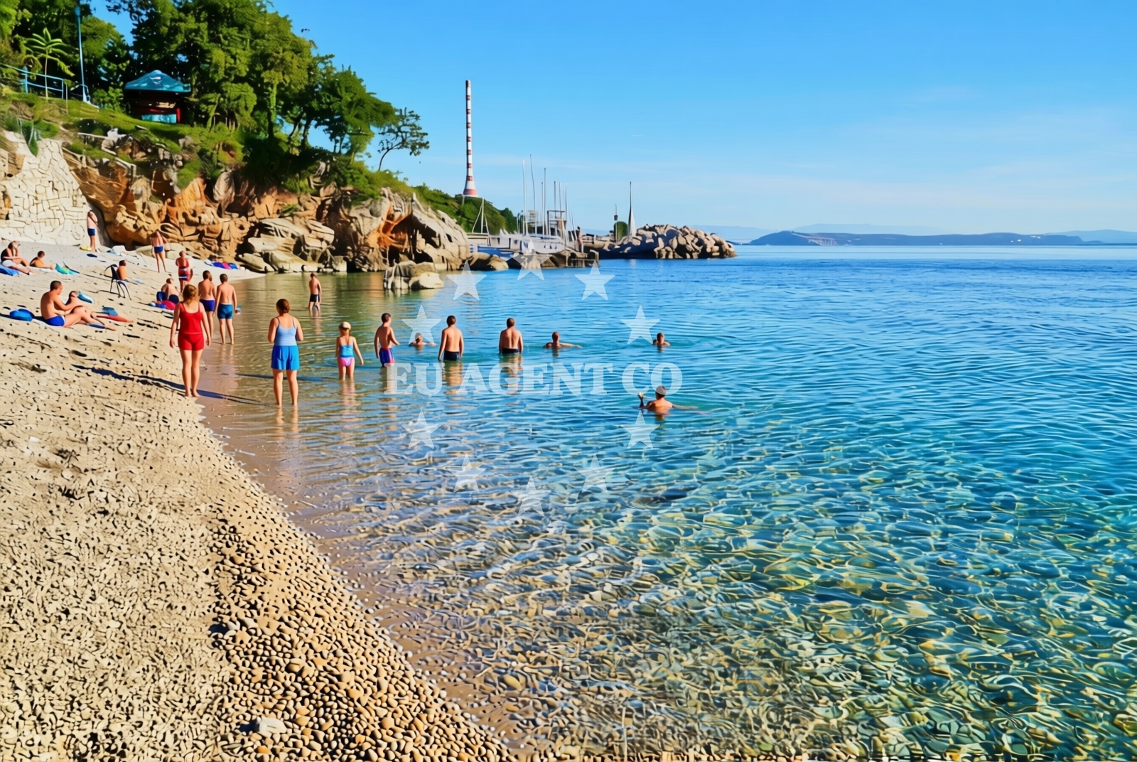 Additional view of Kostrena beach in Ulica Šojska, Kostrena