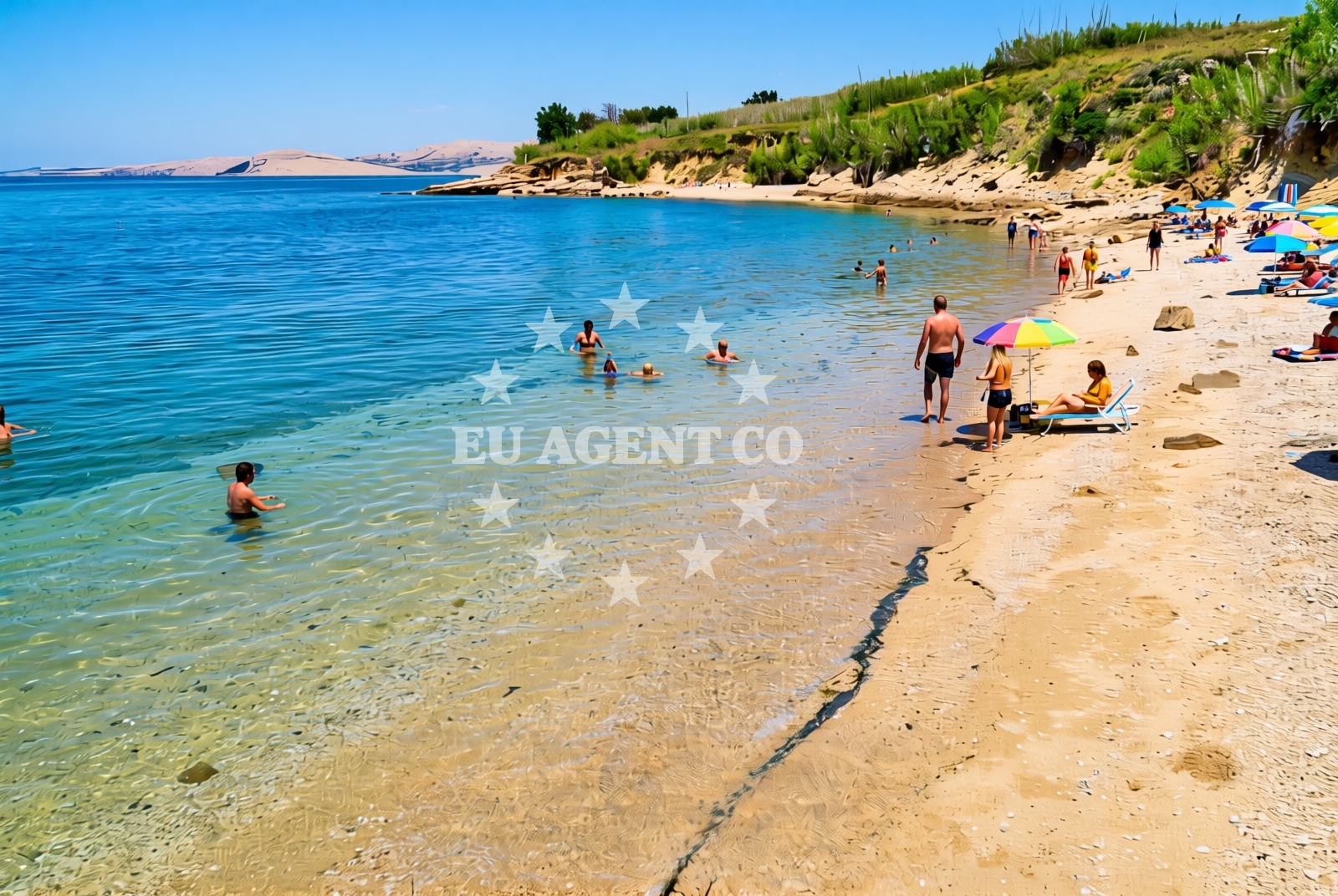 Overview of Kotice jug, Pag (Pag) Beach in Kotice jug