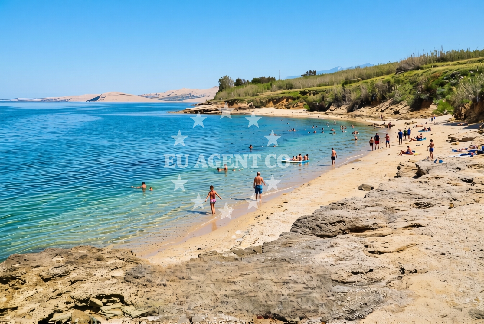 Shoreline and swimming area at Kotice jug, Pag (Pag) Beach in Kotice jug