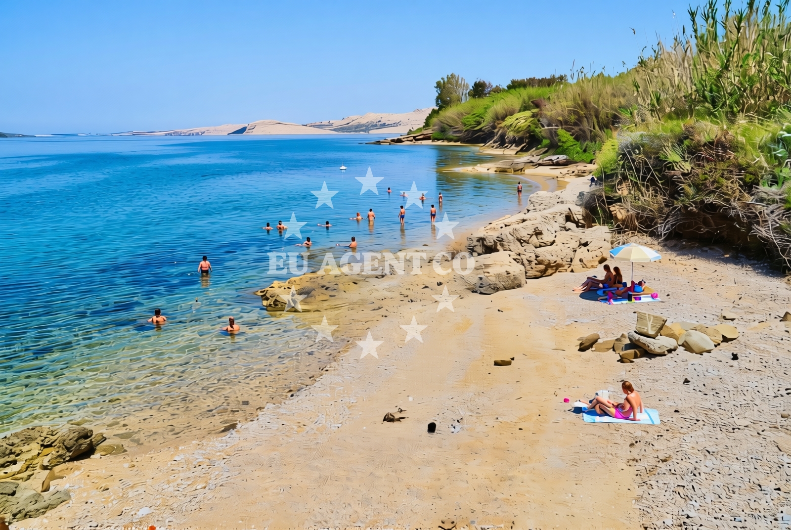 Overview of Kotice sredina, Pag (Pag) Beach in Kotice sredina