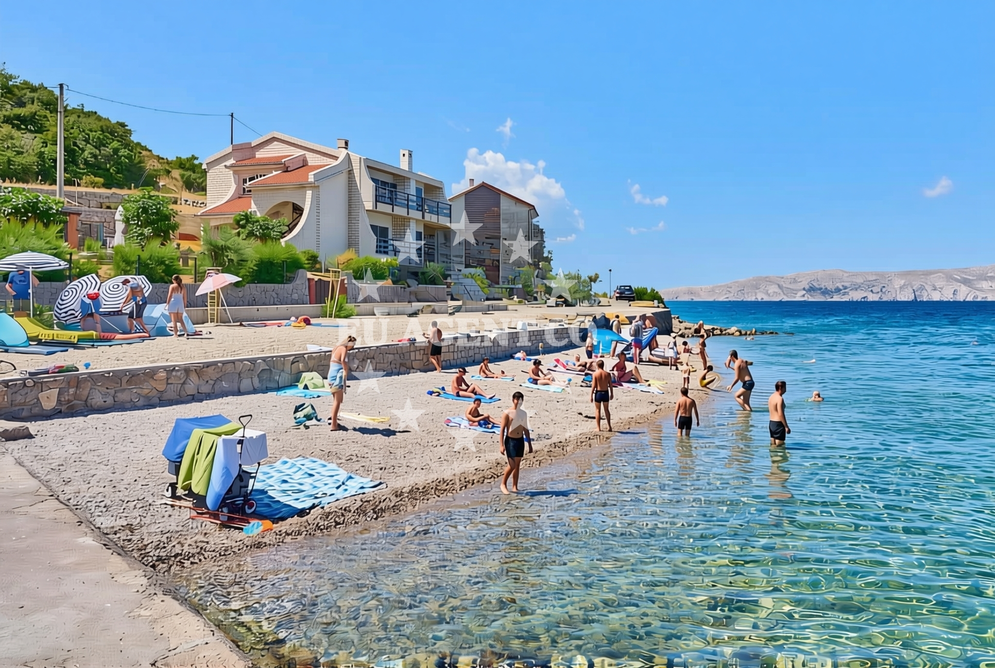 Overview of Kotlina, Sveti Juraj Beach in Kotlina