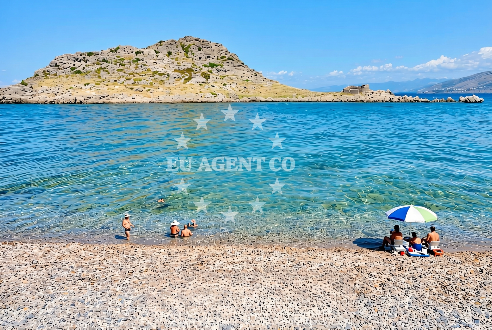 Sea and coastal view of Kotlina, Sveti Juraj Beach in Kotlina