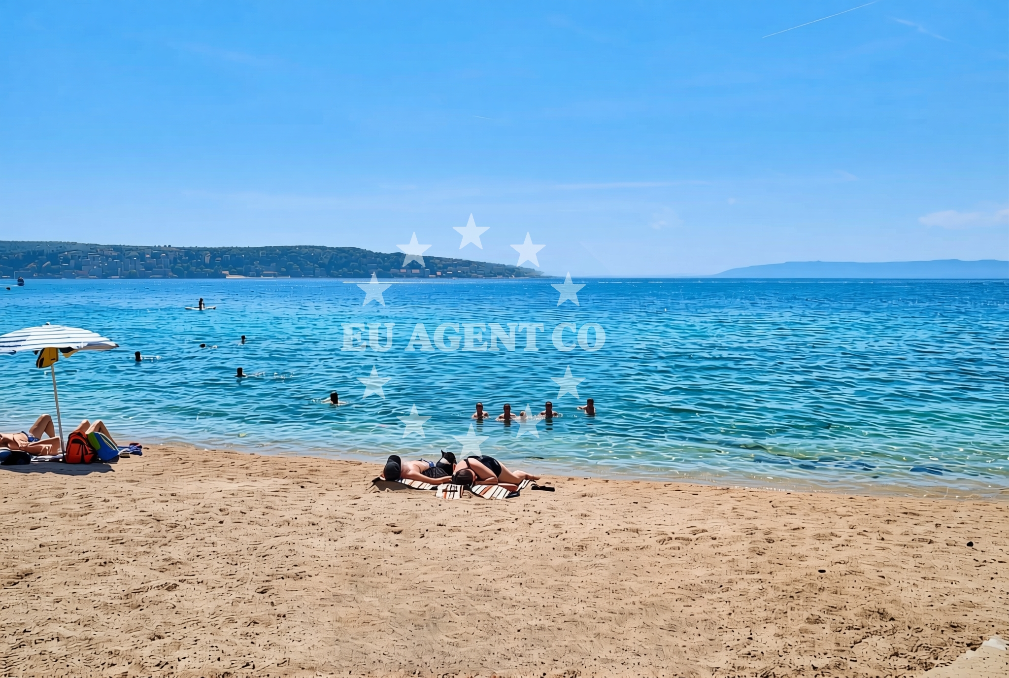 Sea and coastal view of Kovačine (dog beach), Cres (Cres) Beach in Kovačine (plaža za pse)