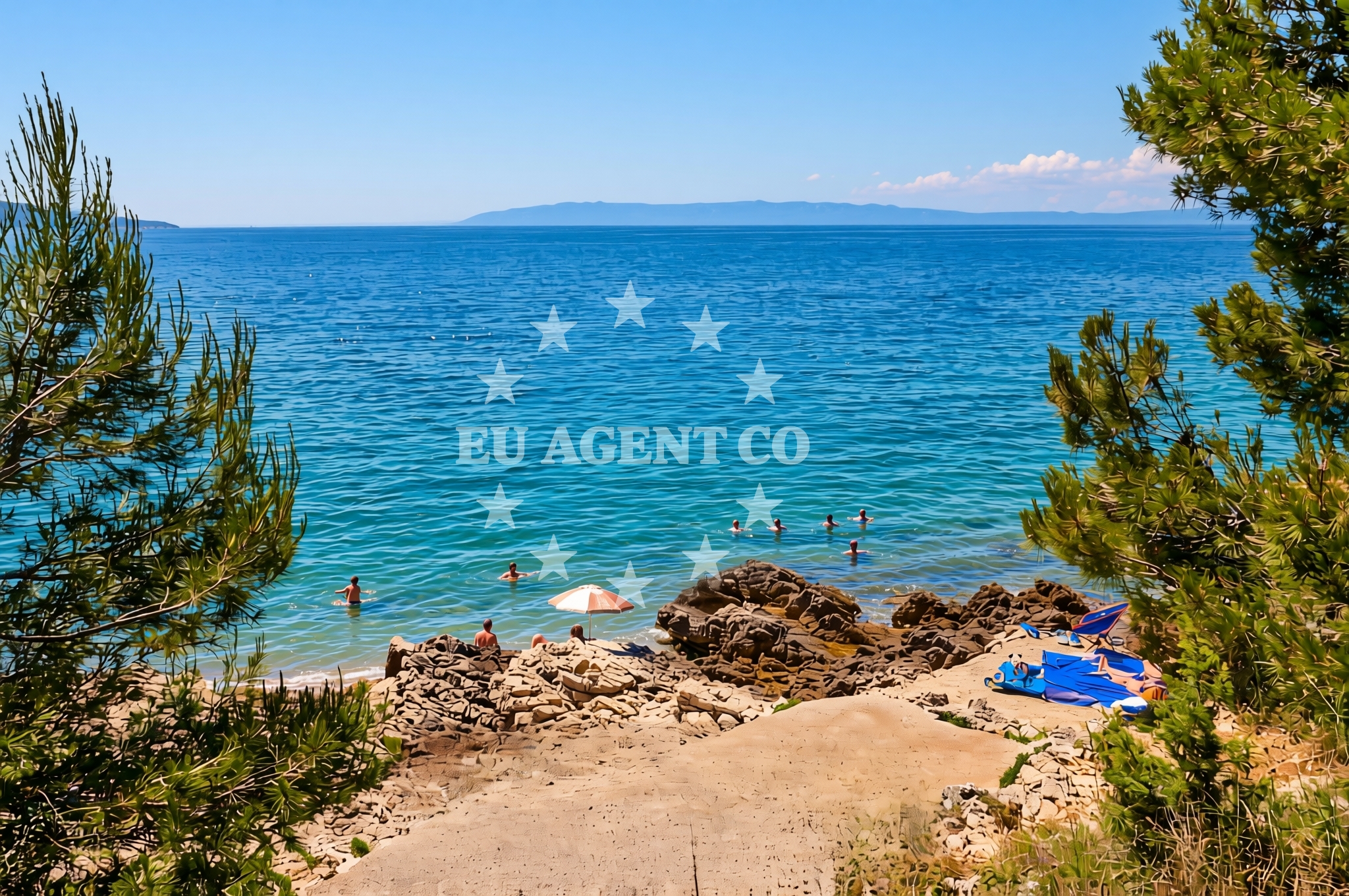 Overview of Kovačine FKK, Cres (Cres) Beach in Kovačine FKK