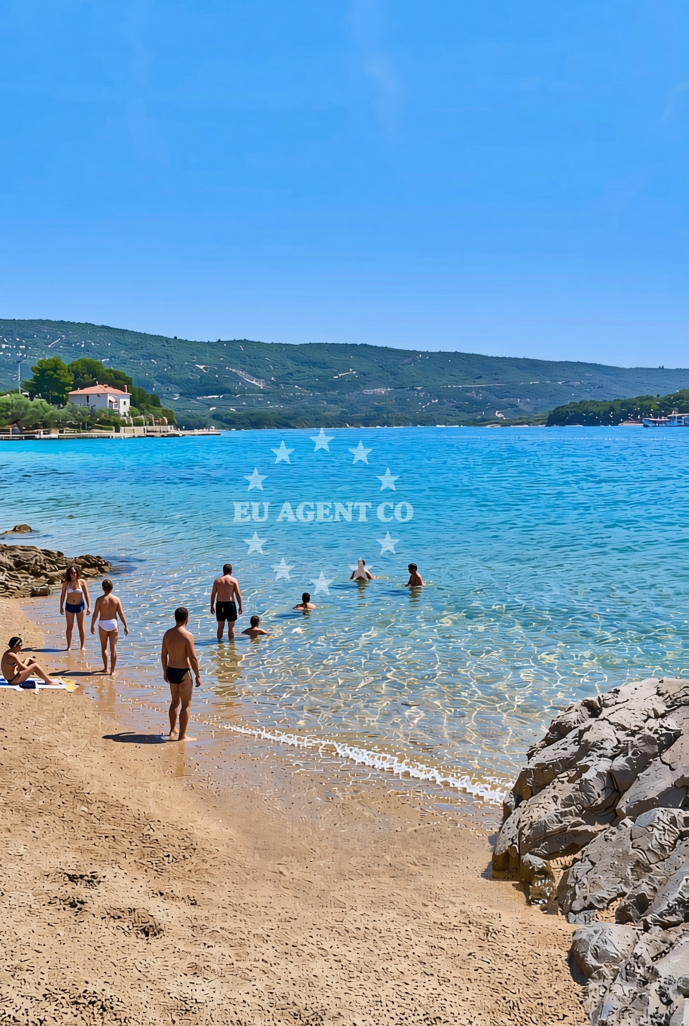 Additional view of Kovačine jug, Cres (Cres) Beach in Kovačine jug