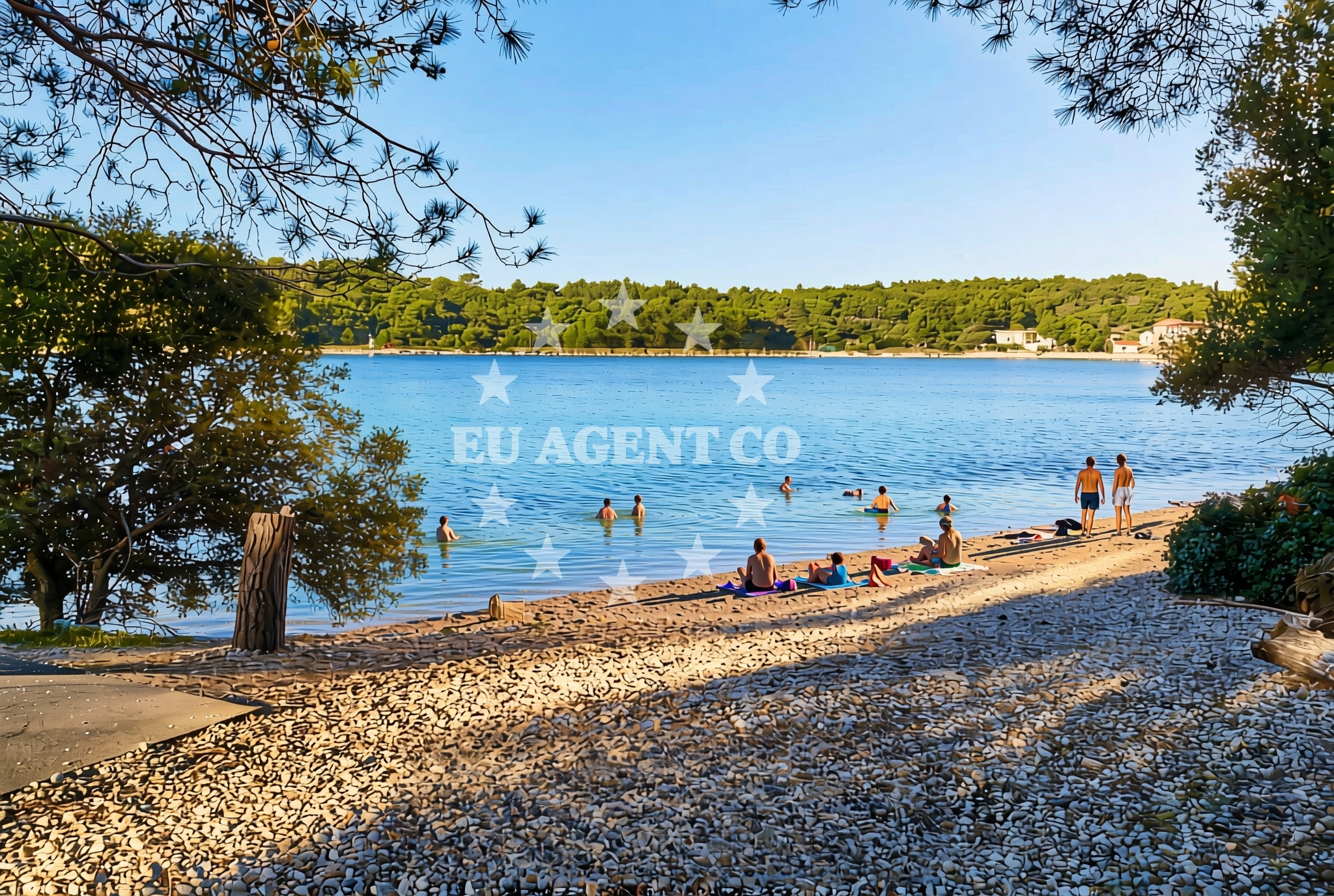 Shoreline and swimming area at Kovčanje (dog beach), Mali Lošinj (Lošinj) Beach in Kovčanje (plaža za pse)