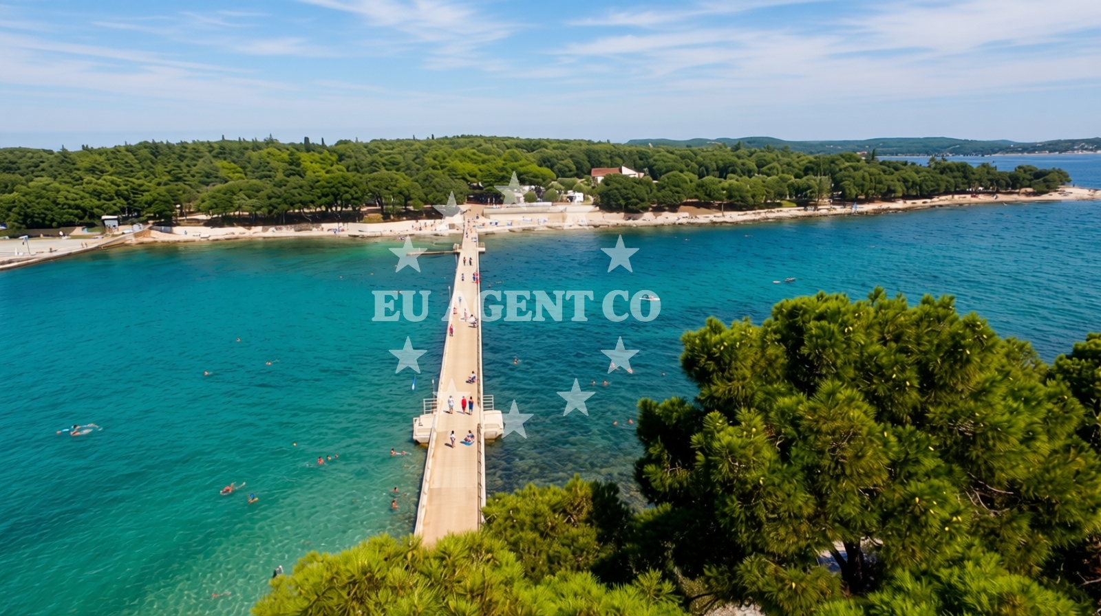 Sea and coastal view of Koversada Naturist Beach in Koversada 1, Vrsar