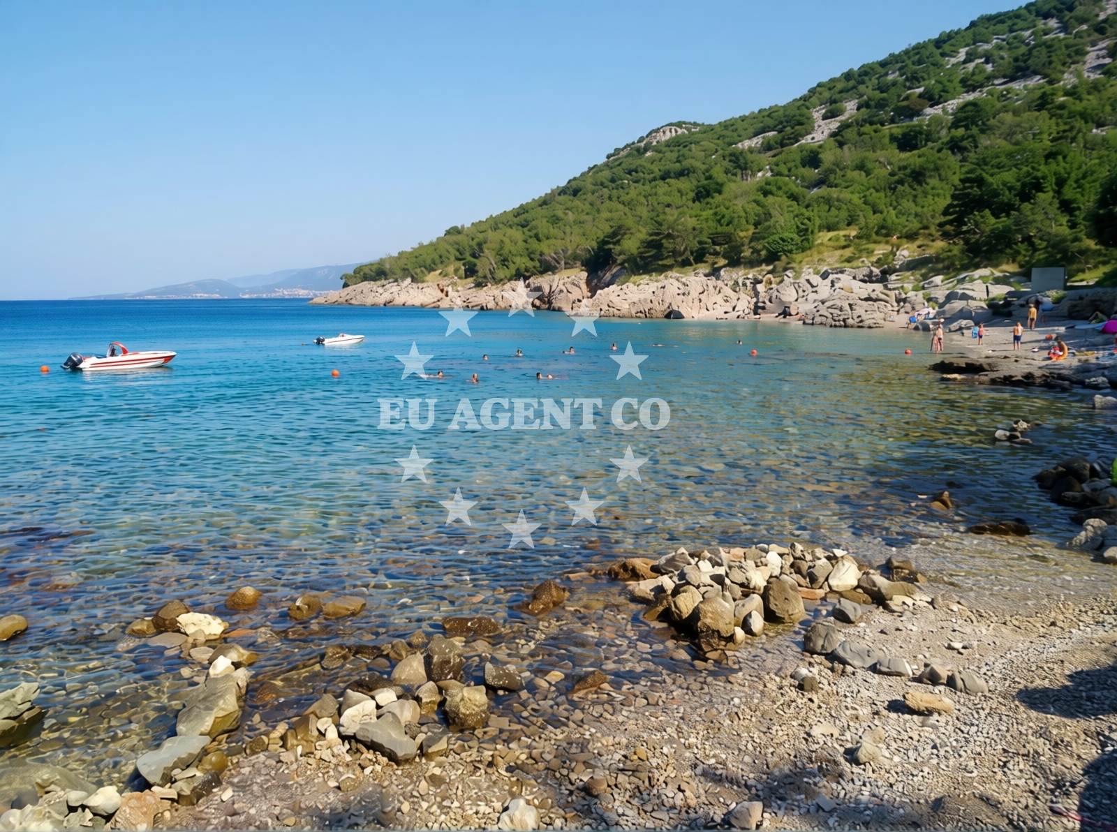 Shoreline and swimming area at Kozica Camp Beach in Sibinj Krmpotski 7 1.kat, Sibinj Krmpotski