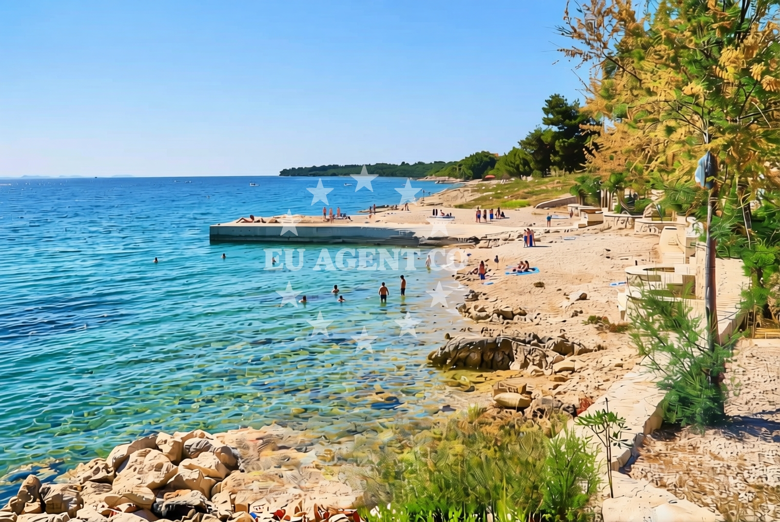 Shoreline and swimming area at Kožino: beaches and coves (7) in Kožino