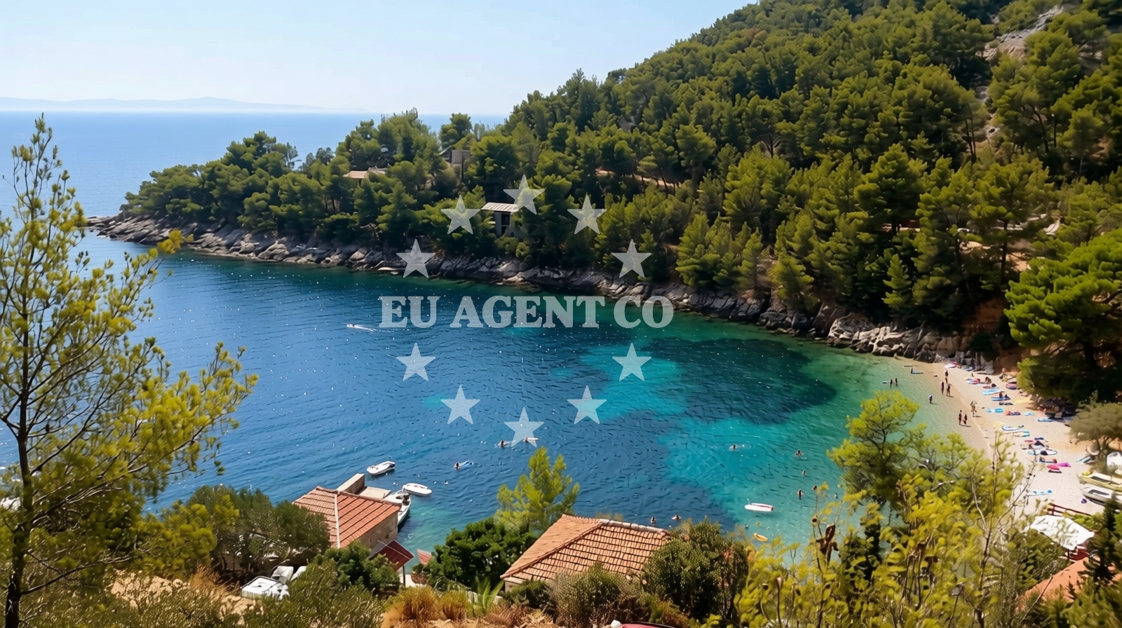 Shoreline and swimming area at Kozja beach