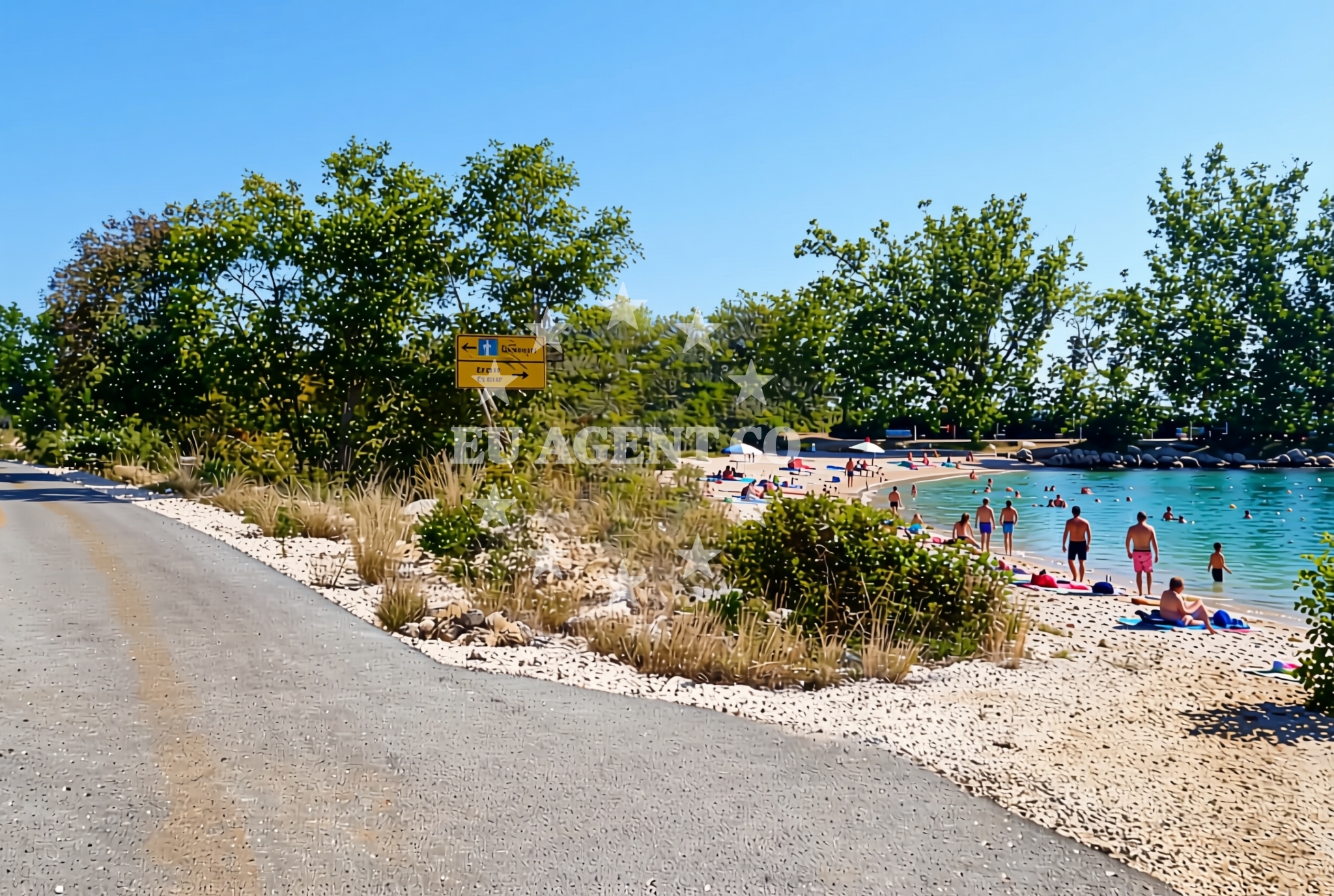Sea and coastal view of Kozjak, Kruševo (Obrovac) Beach in Kozjak