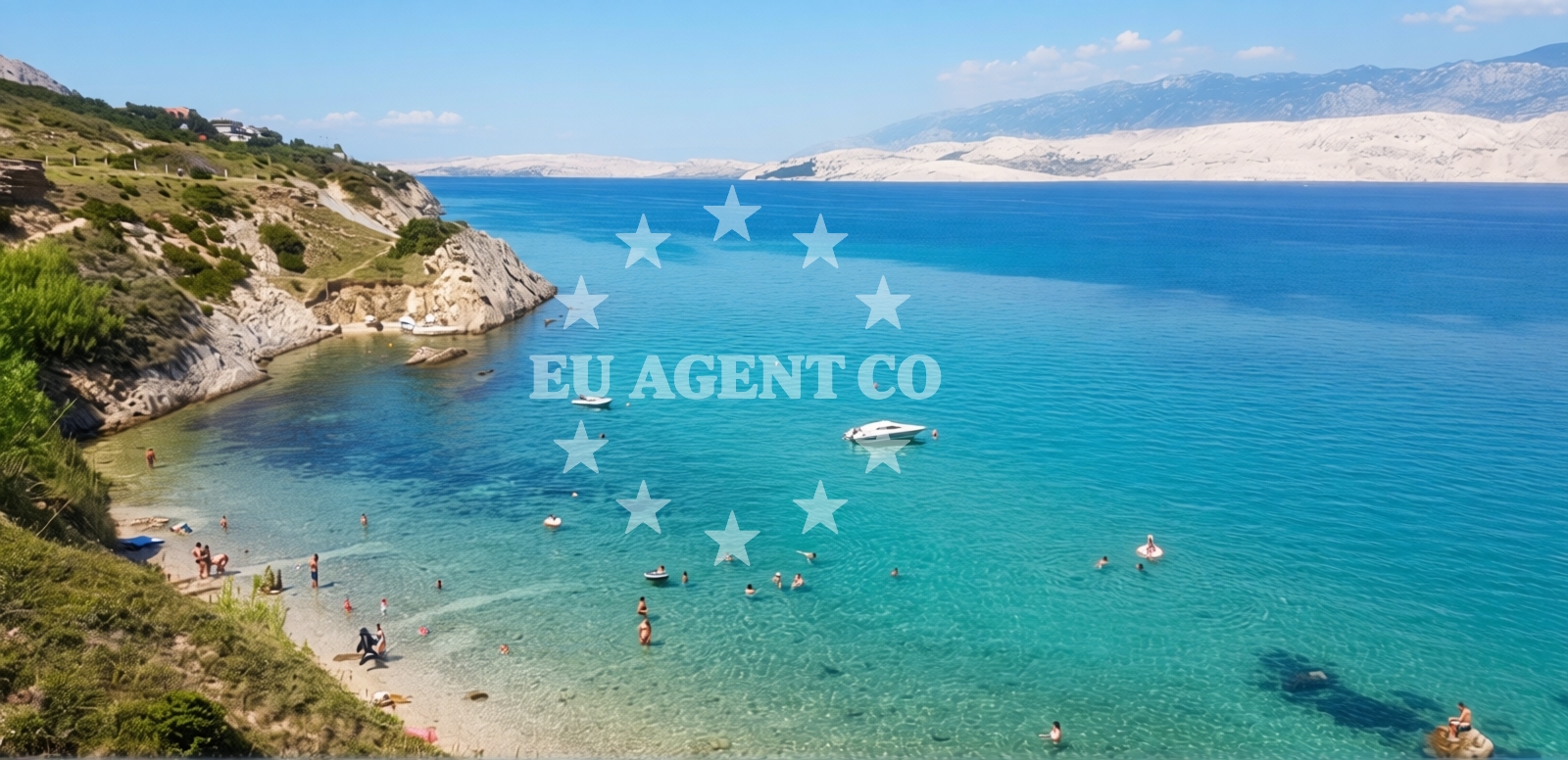 Overview of Kozlinjak beach in Bošana, Pag