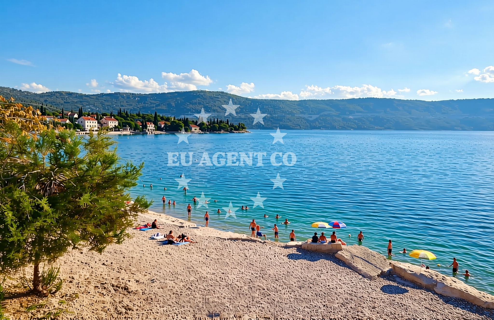 Sea and coastal view of Kralj Tomislav, Neum Beach in Kralj Tomislav
