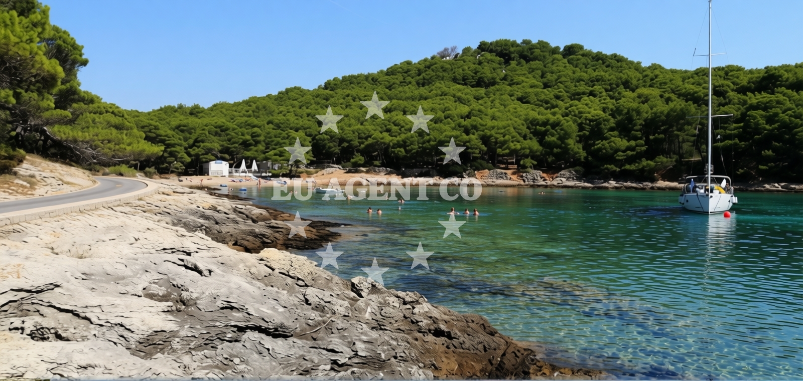 Sea and coastal view of Kranje Beach, Vrgada in Ulica Zdeslava Turića Vila Vesper, Drage