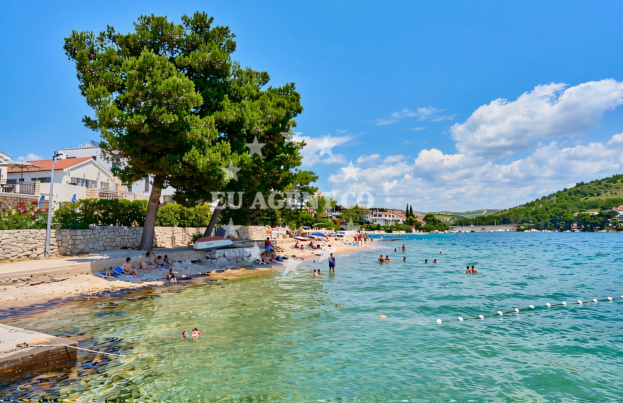 Overview of Krapanj, Žaborić Beach in Krapanj