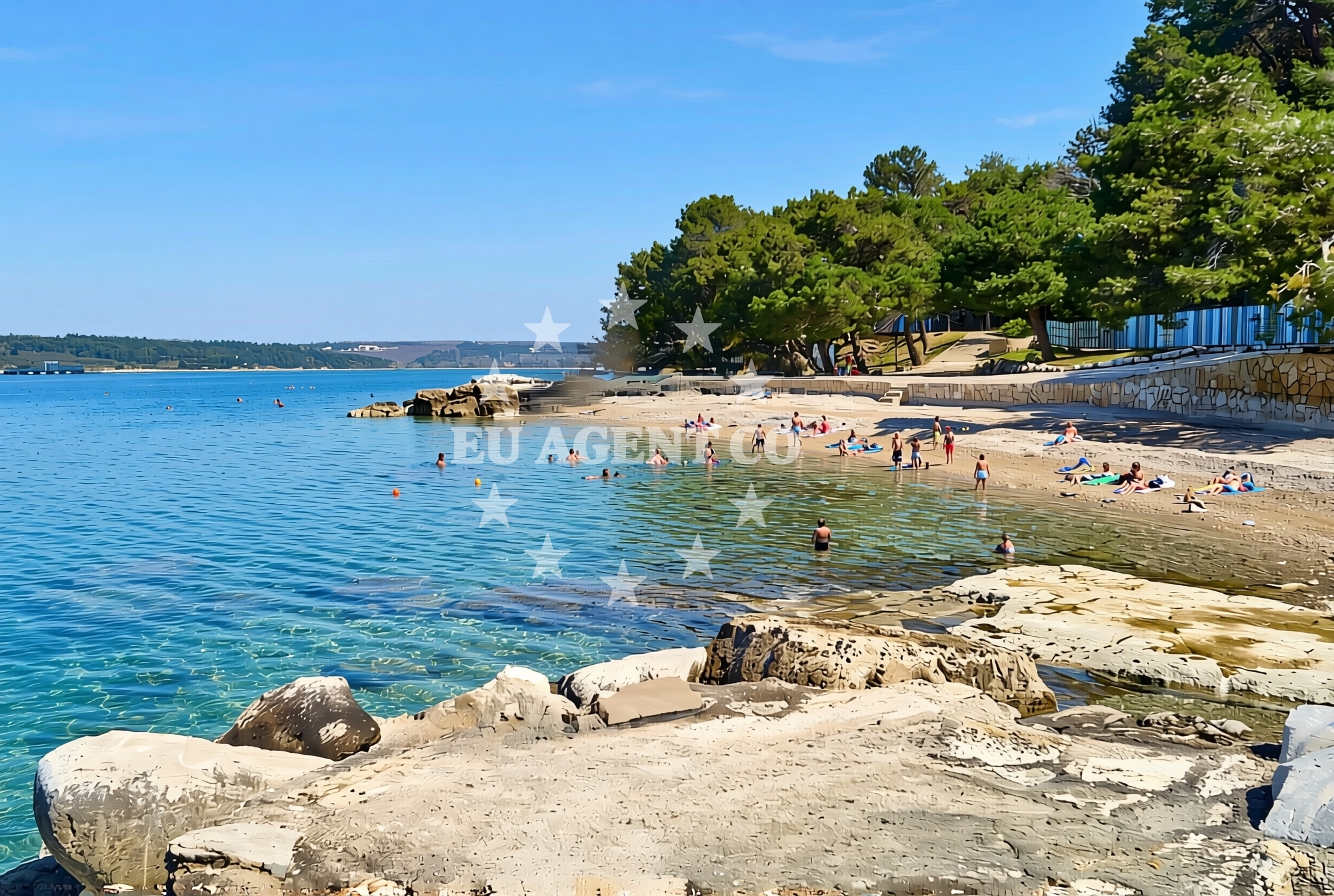 Overview of Kras, Tar Beach in Kras