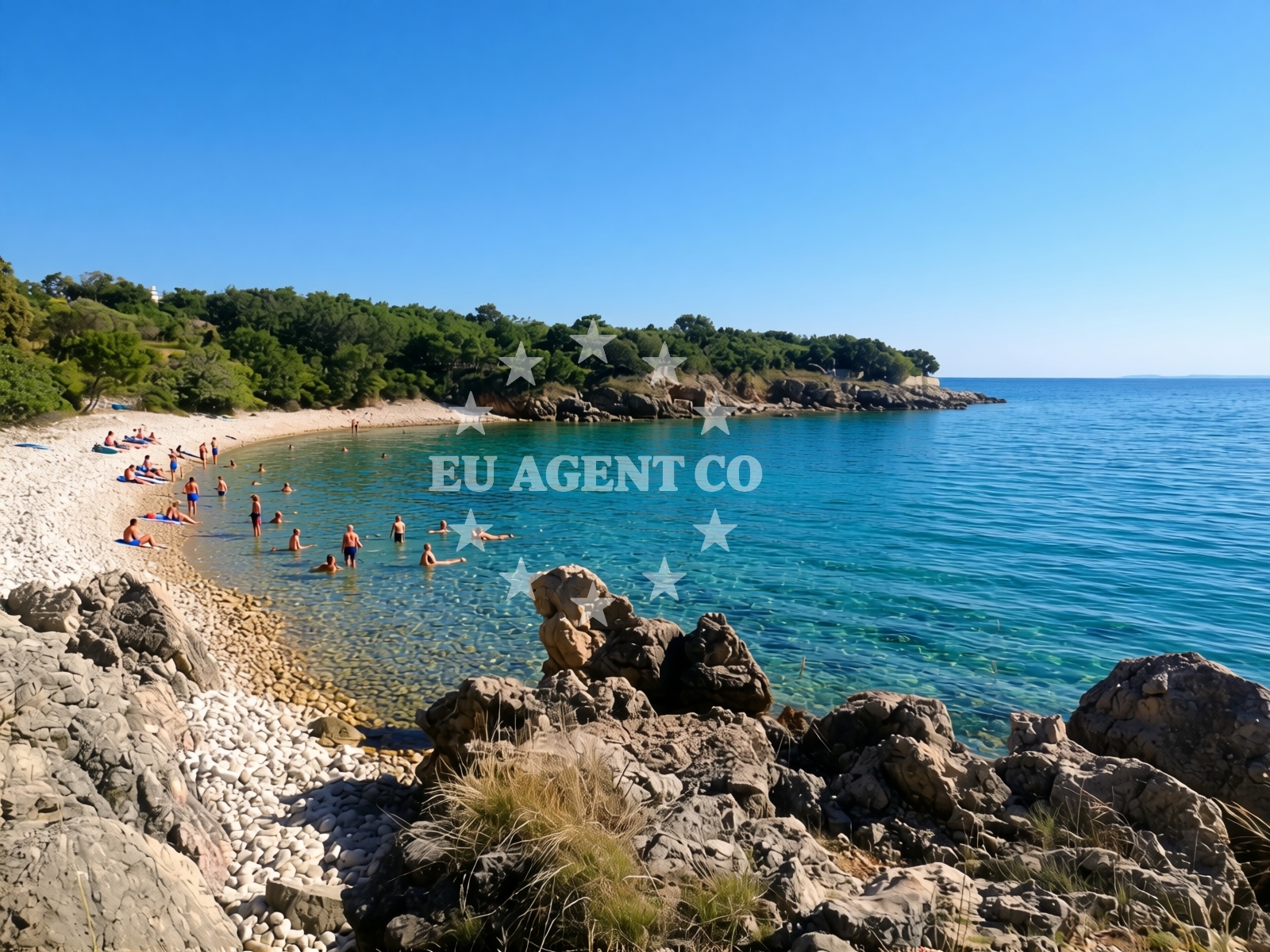 Overview of Krcalo beach in Jakišnica 279, Lun