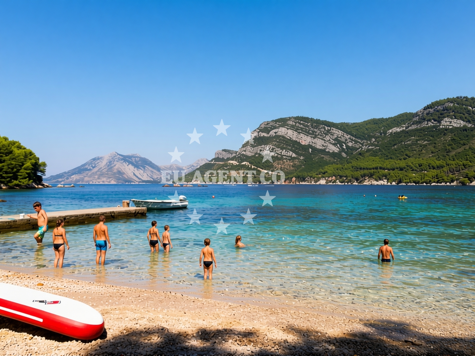 Sea and coastal view of Kremena beach in , Žuljana