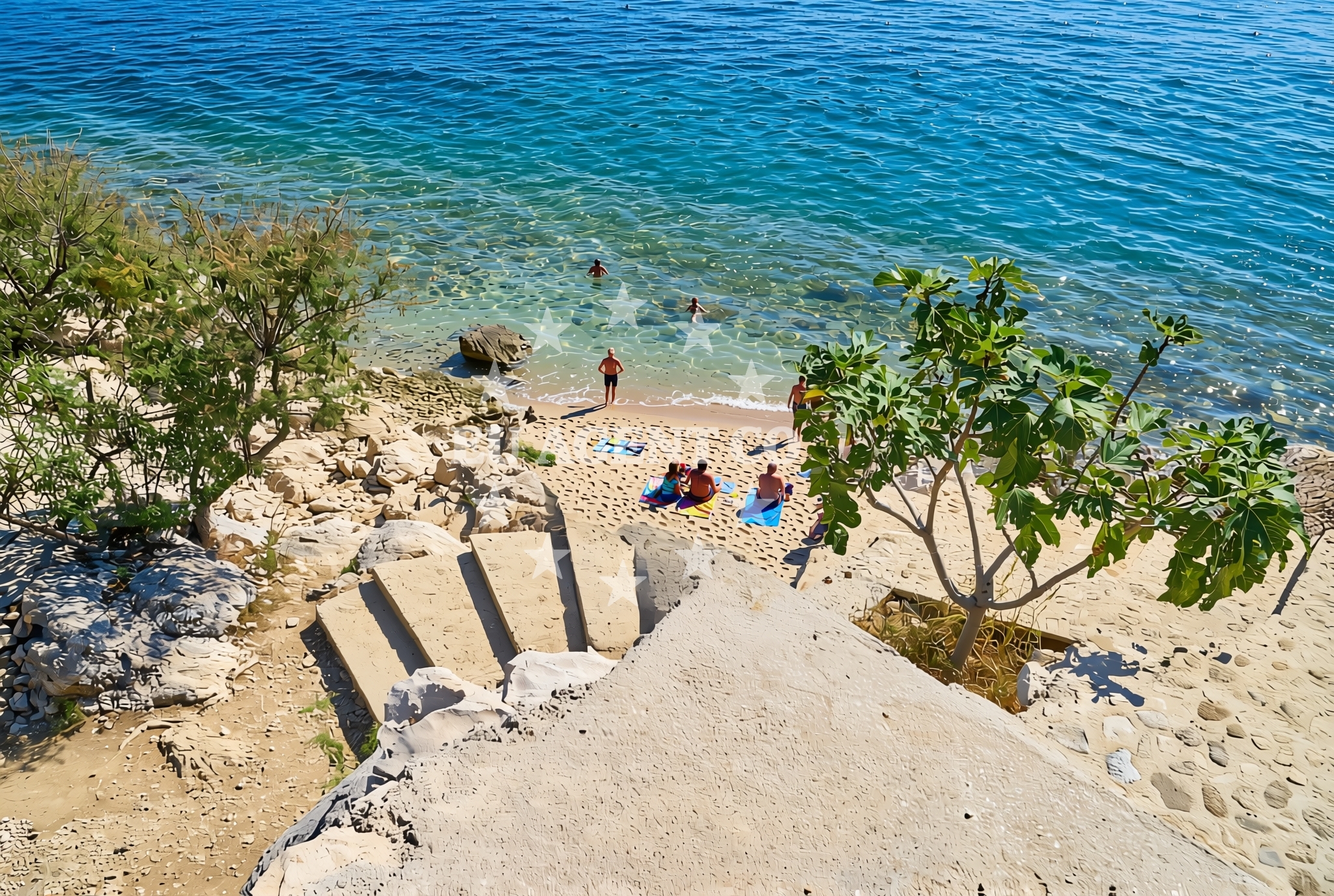 Beach facilities and surroundings at Kremena: beaches and coves (2) in Kremena