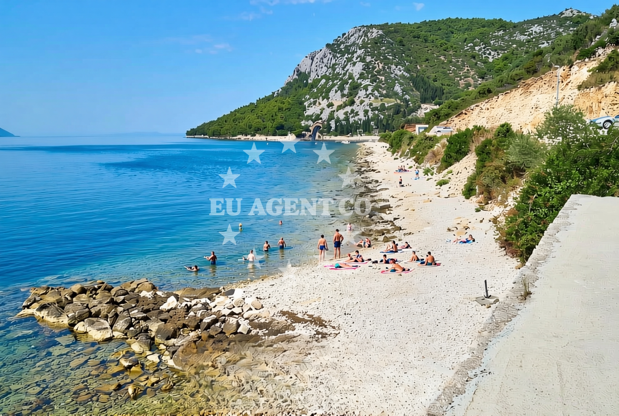 Shoreline and swimming area at Kričina vala, Duba (Slivno) Beach in Kričina vala