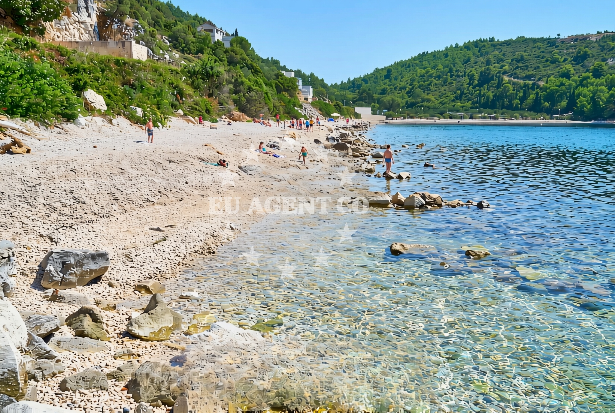 Beach facilities and surroundings at Kričina vala, Duba (Slivno) Beach in Kričina vala