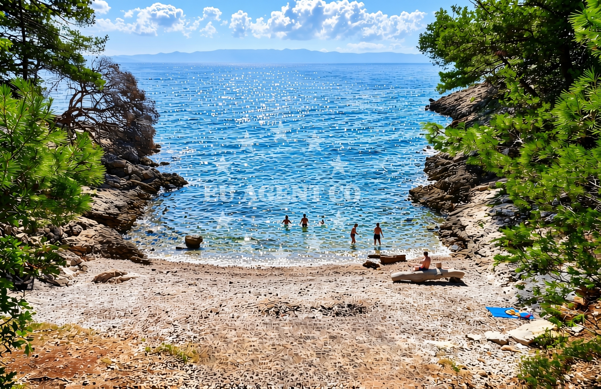 Shoreline and swimming area at Krivi dolac, Gdinj (Hvar) Beach in Krivi dolac